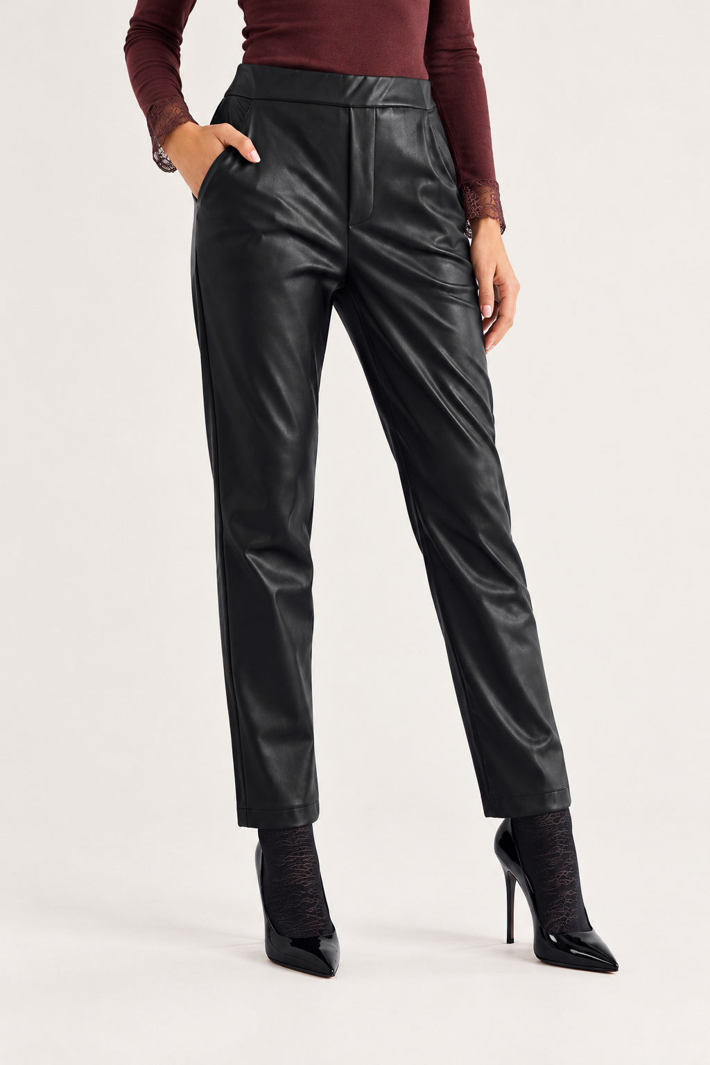 PANTALONE CUIR CHIC PHILIPPE MATIGNON