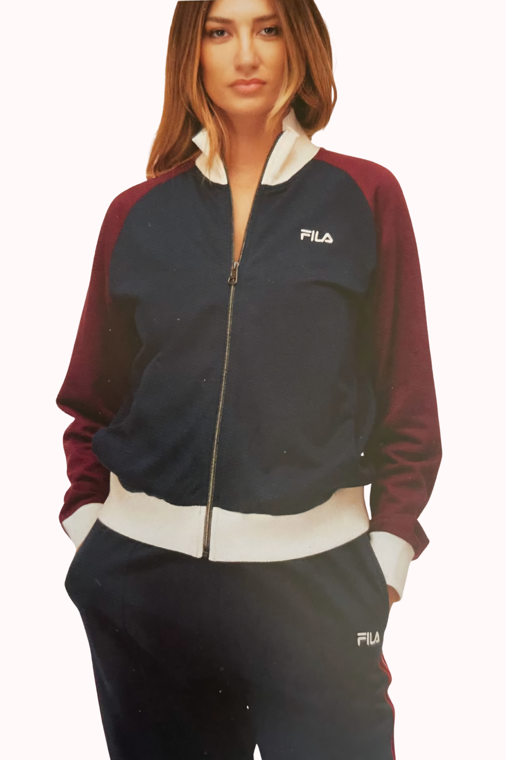 TUTA DONNA BICOLOR IN COTONE FELPATO FILA