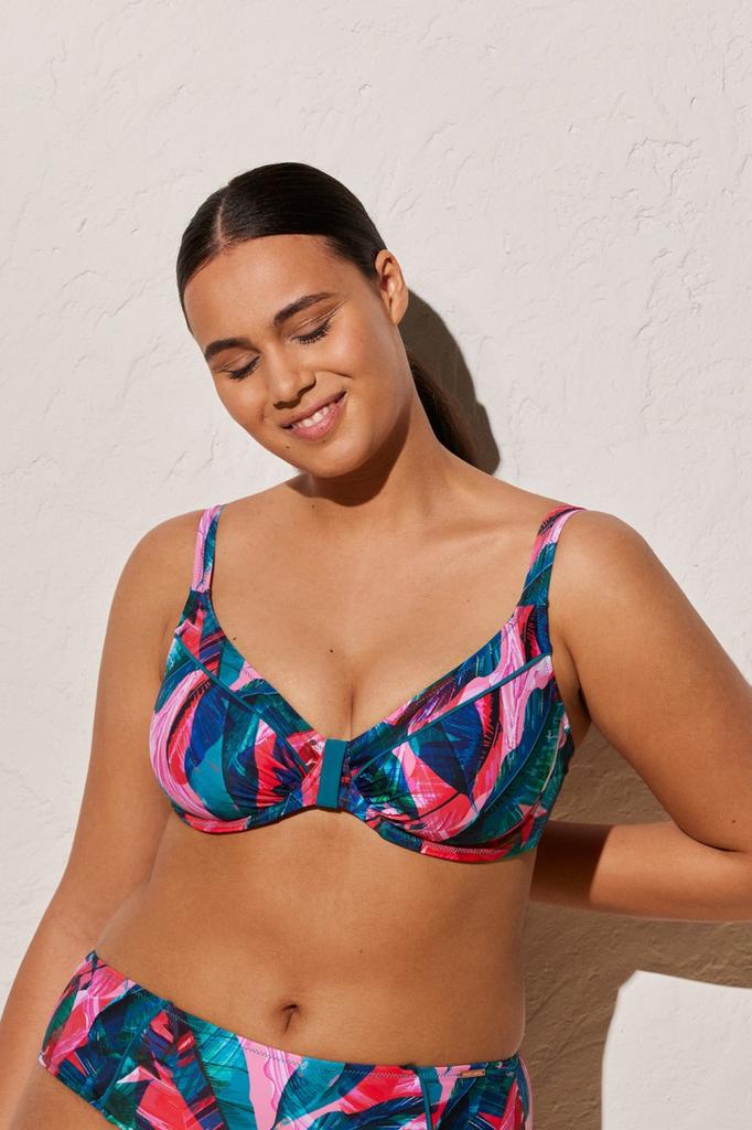 TOP BIKINI MINIMIZER COPPA E STAMPA TROPICALE YSABEL MORA