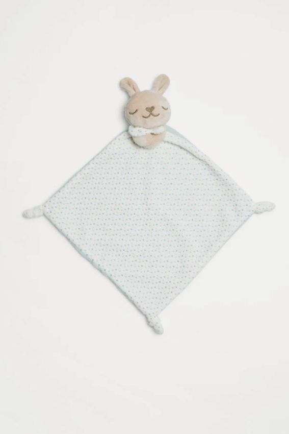 SET COPERTA + DOUDOU CONIGLIETTO CELESTE YSABEL MORA