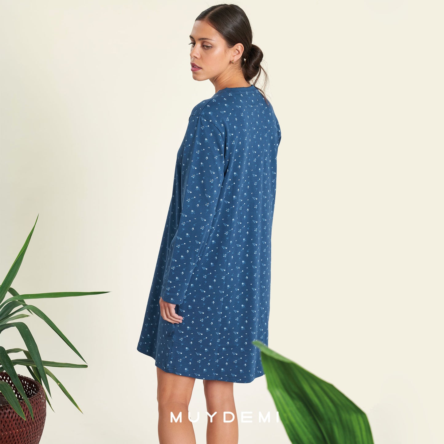 CAMICIA DA NOTTE SERAFINO STAMPA FLOREALE MUYDEMI