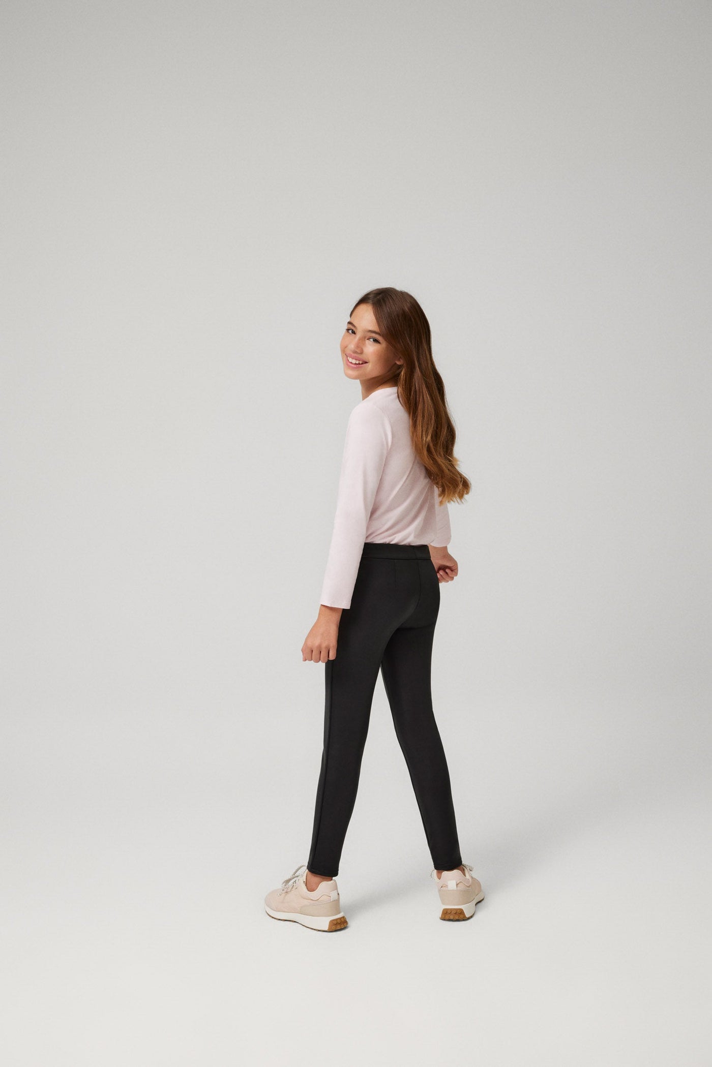 LEGGINGS TERMICO NERO EFFETTO PELLE BAMBINA YSABEL MORA