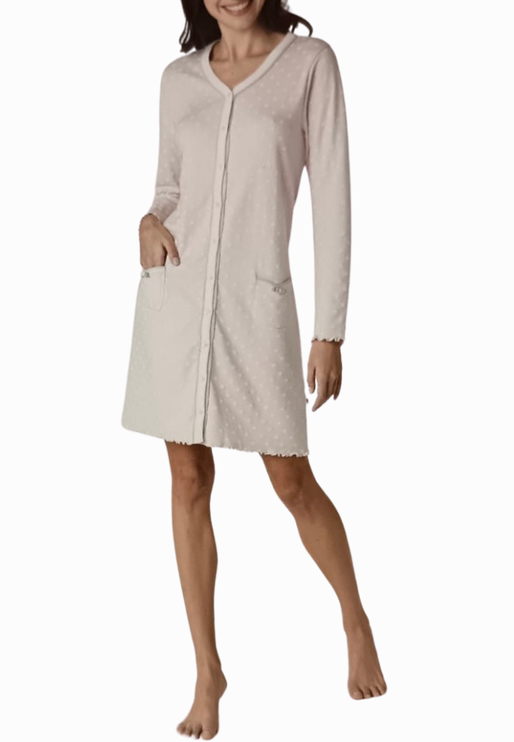 CAMICIA DA NOTTE APERTA IN INTERLOCK DI COTONE LOVABLE