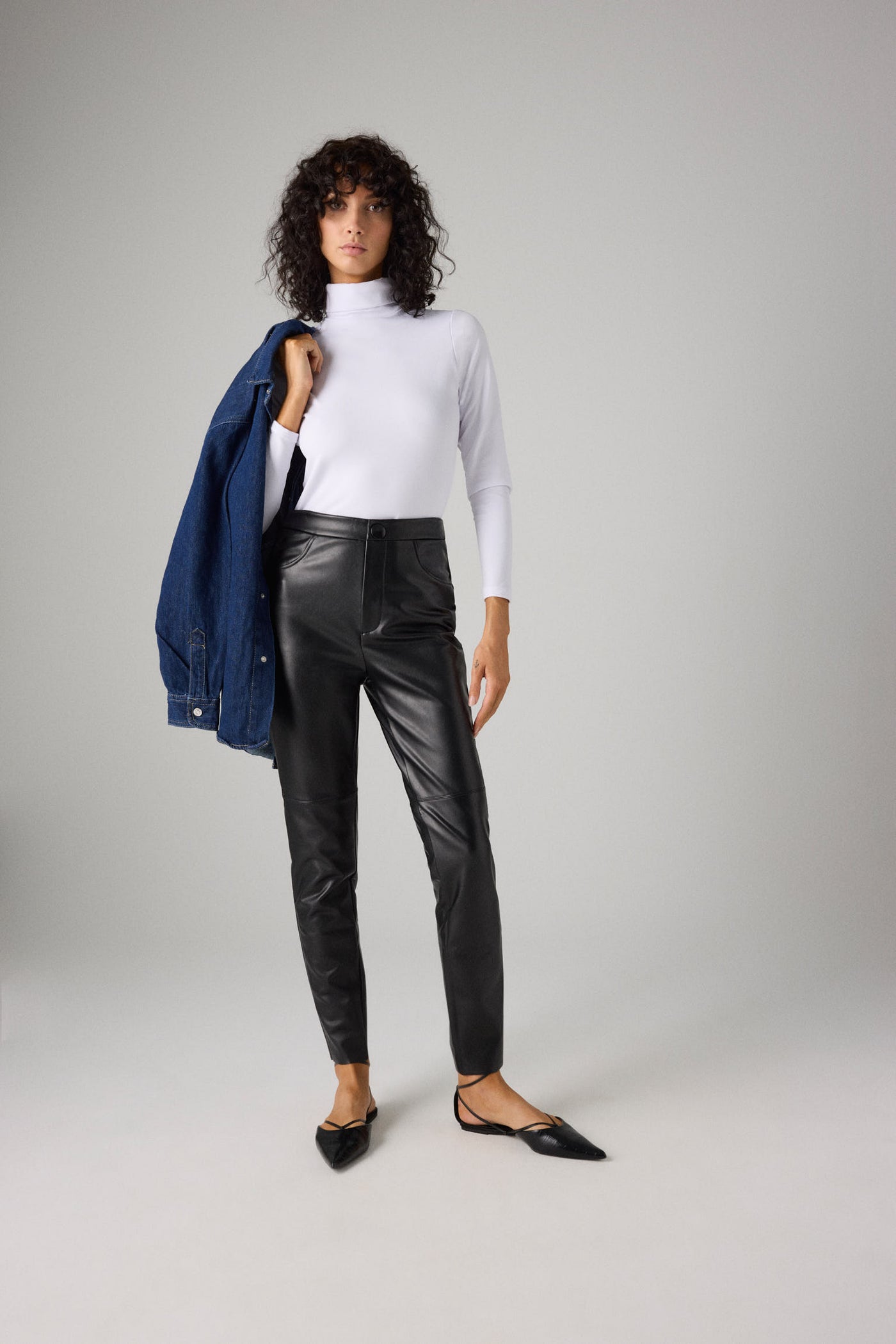 PANTALONI TERMICI EFFETTO PELLE NERO YSABEL MORA