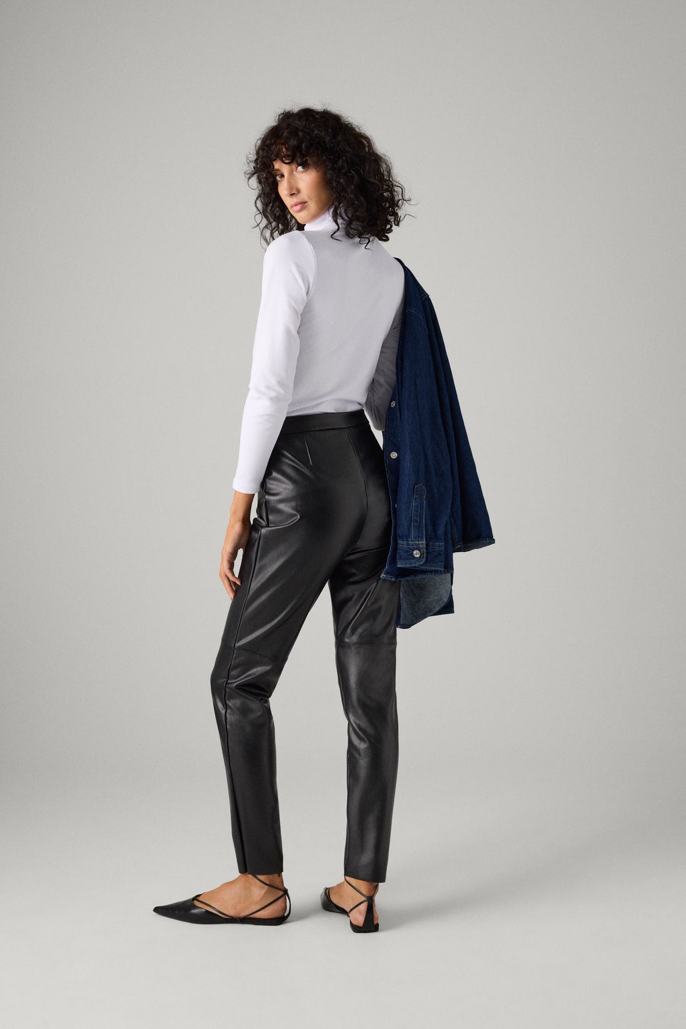 PANTALONI TERMICI EFFETTO PELLE NERO YSABEL MORA