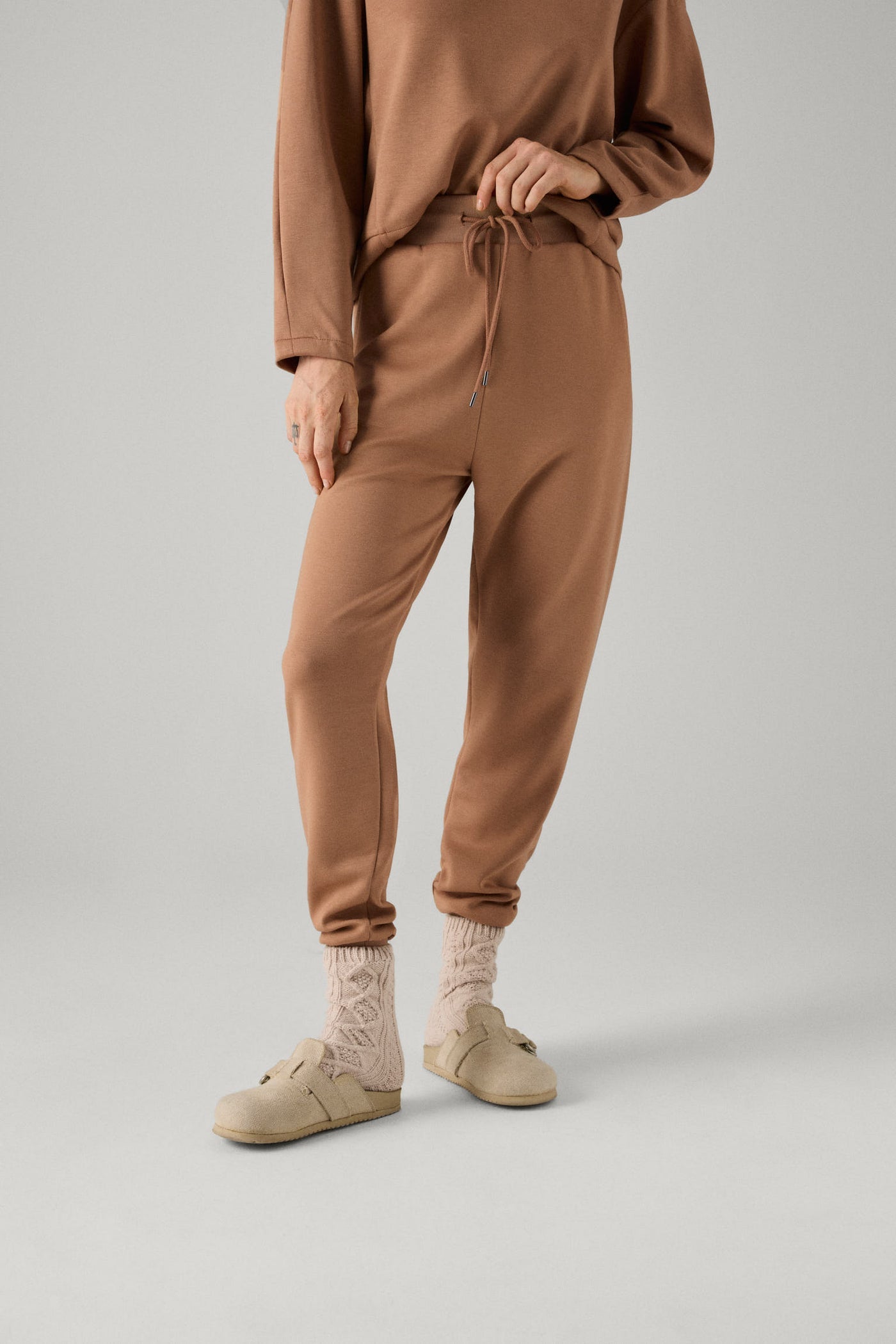 PANTALONI JOGGER TINTA UNITA CANNELLA YSABEL MORA