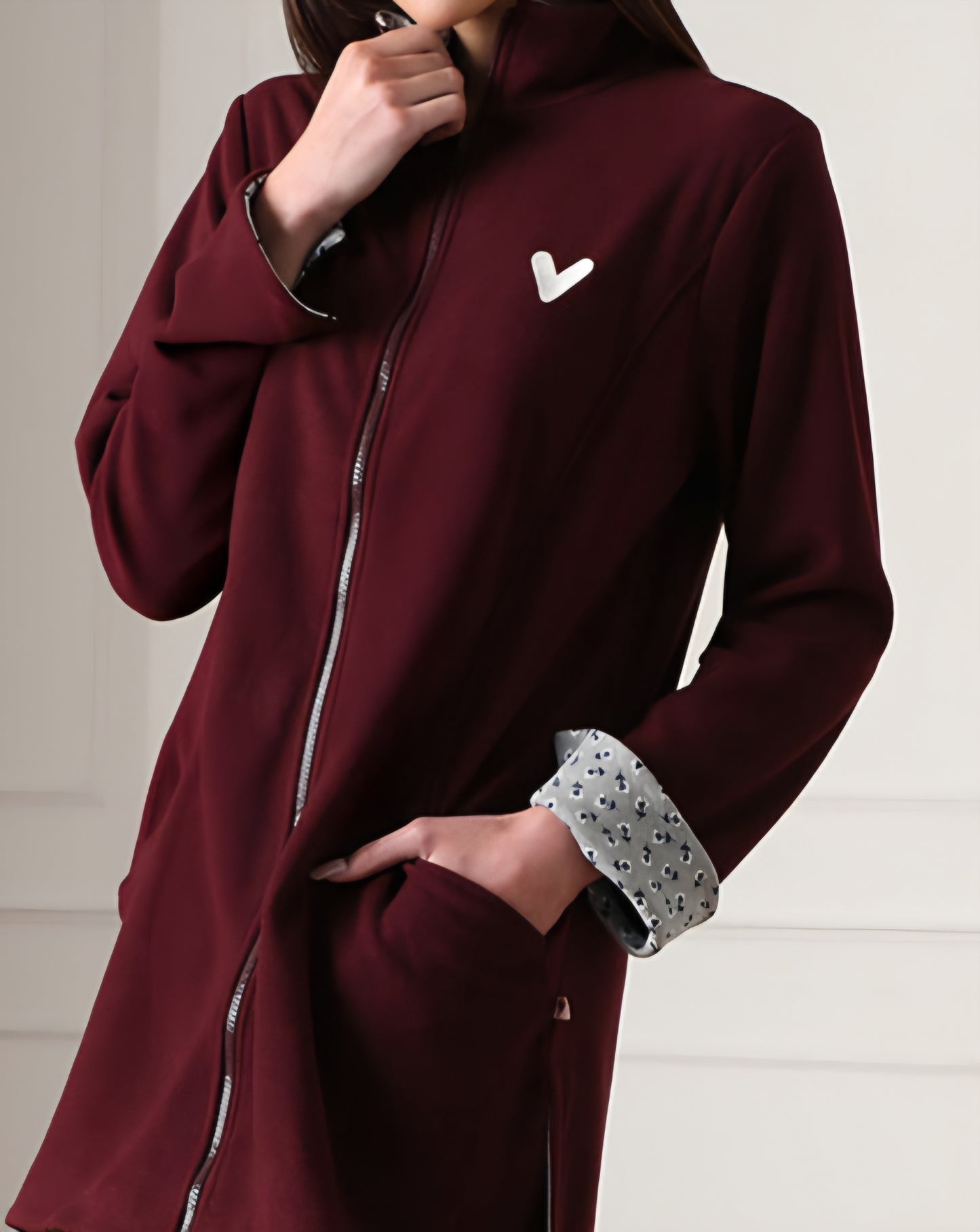 VESTAGLIA APERTA IN PILE FULL ZIP LOVABLE