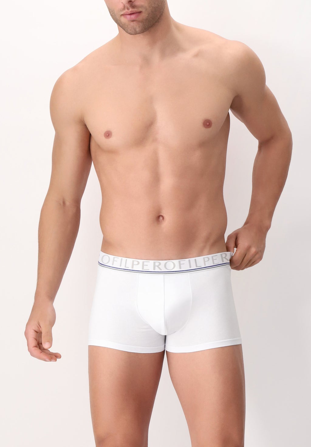 BIPACK BOXER PARIGAMBA IN COTONE ELASTICIZZATO CON LOGO PEROFIL