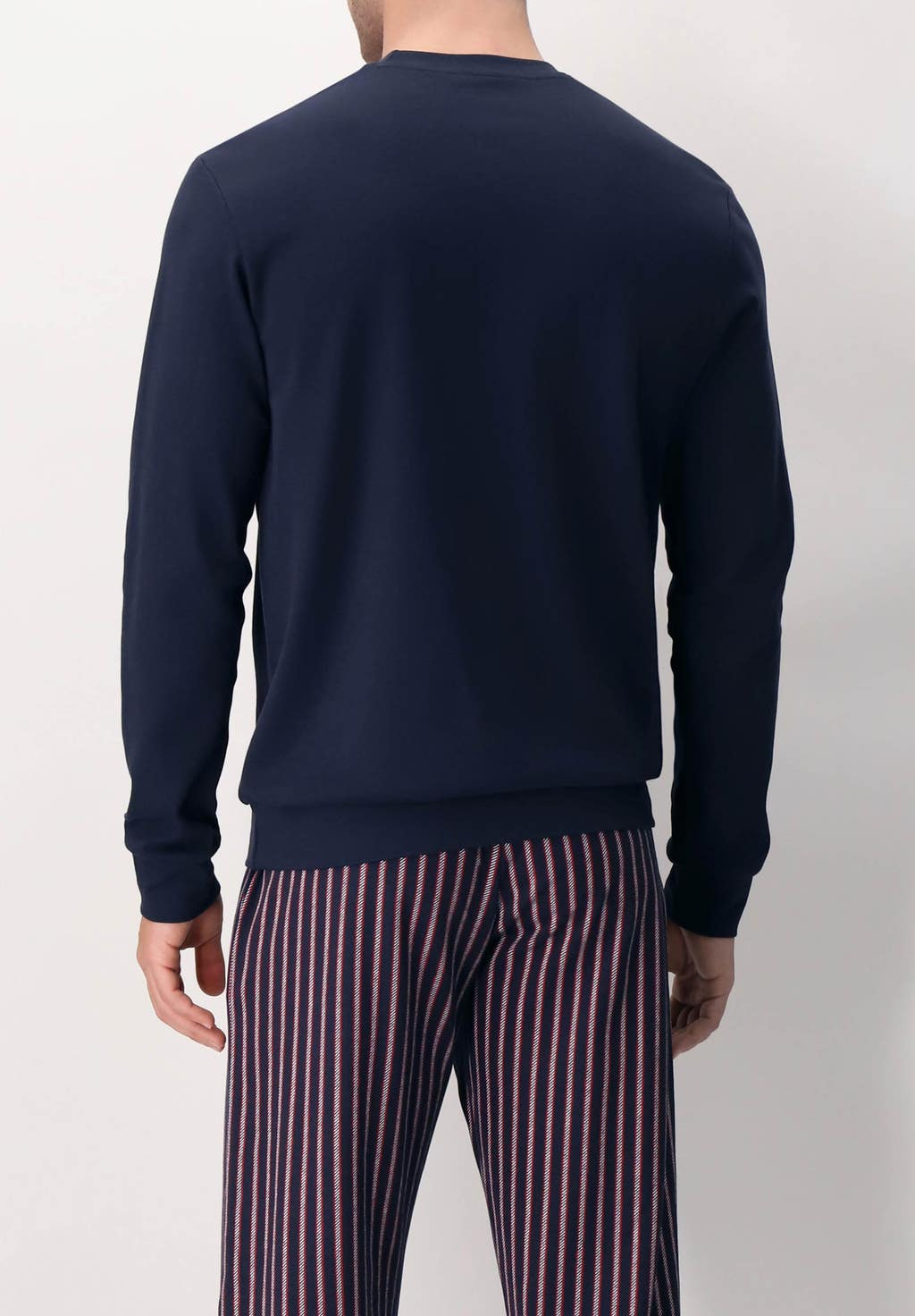 PIGIAMA UNISEX GIROCOLLO IN CALDO COTONE STAMPA A RIGHE PEROFIL
