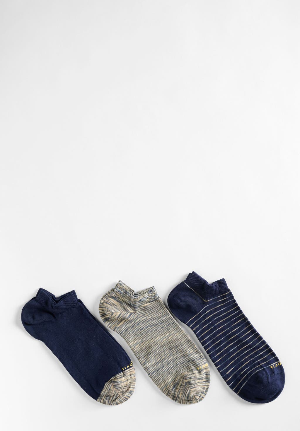 TRIPACK FANTASMINI SNEAKERS IN FILO DI SCOZIA ELASTICIZZATO COLOR PEROFIL