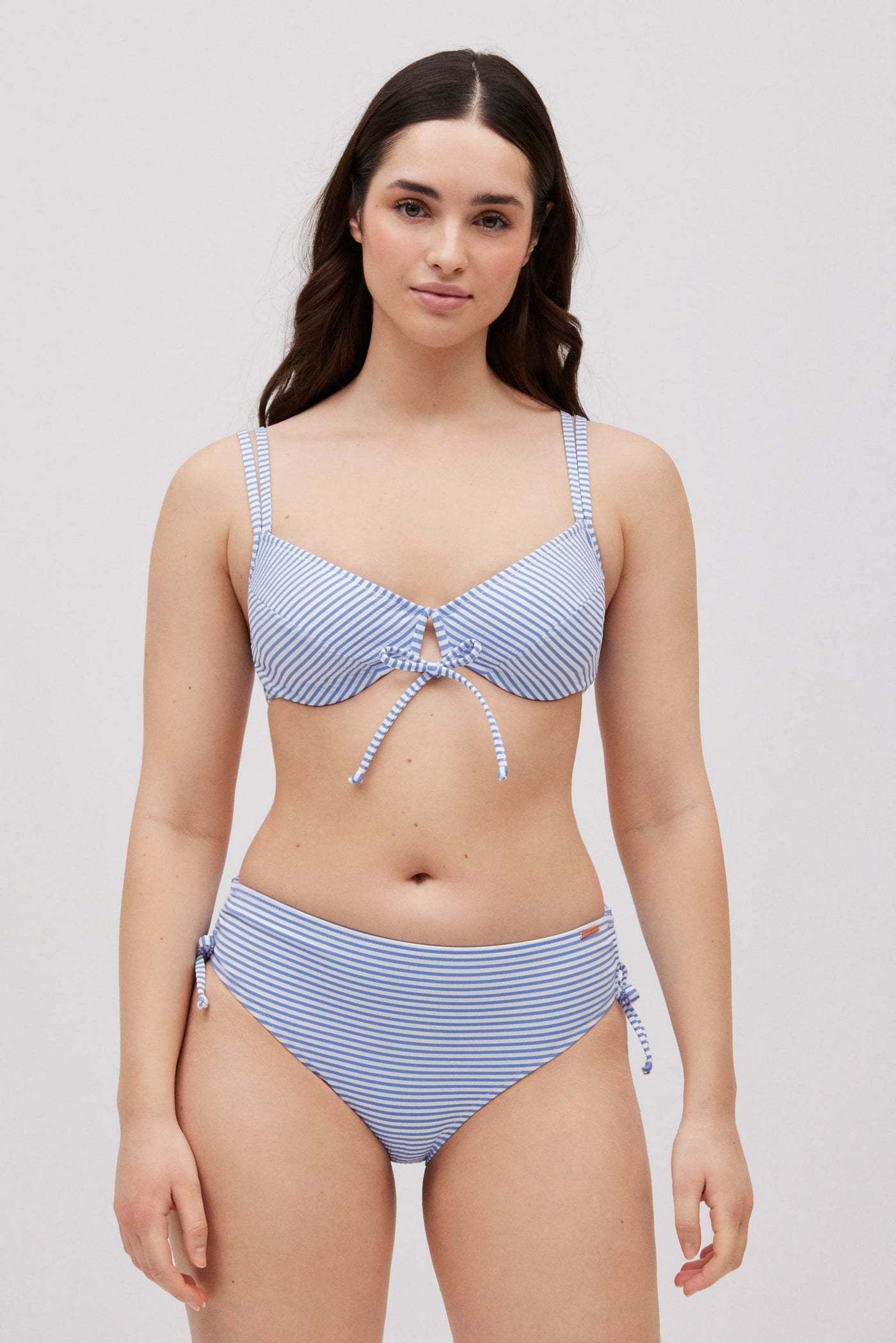 SLIP BIKINI VITA ALTA MODELLANTE STAMPA A RIGHE YSABEL MORA