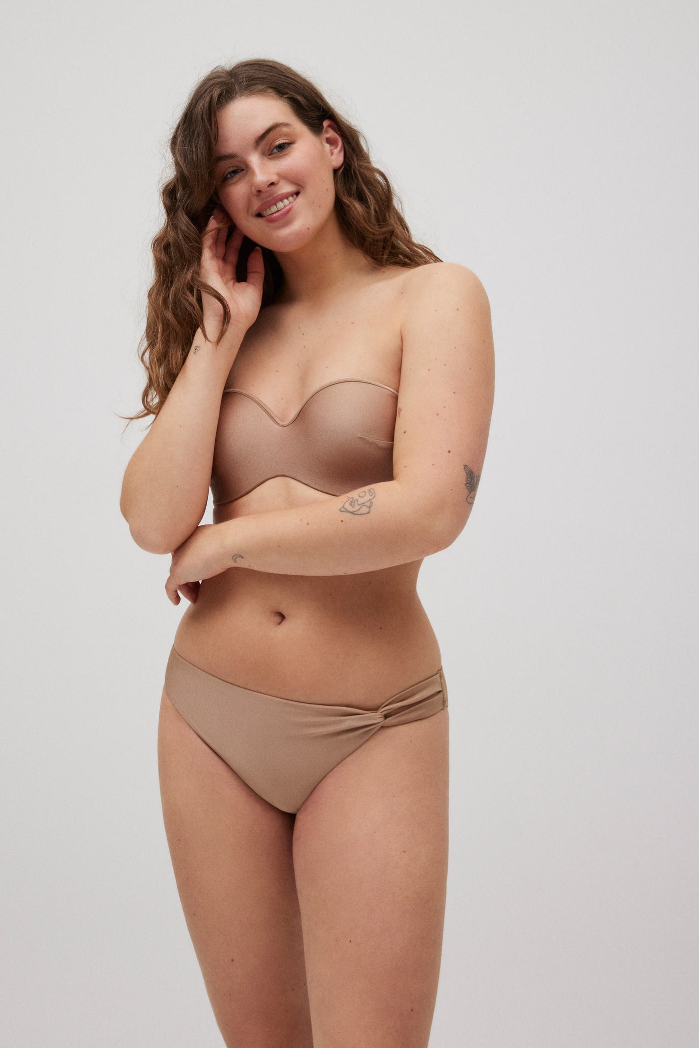 SLIP BIKINI BRONZO CON DETTAGLIO NODO LATERALE YSABEL MORA
