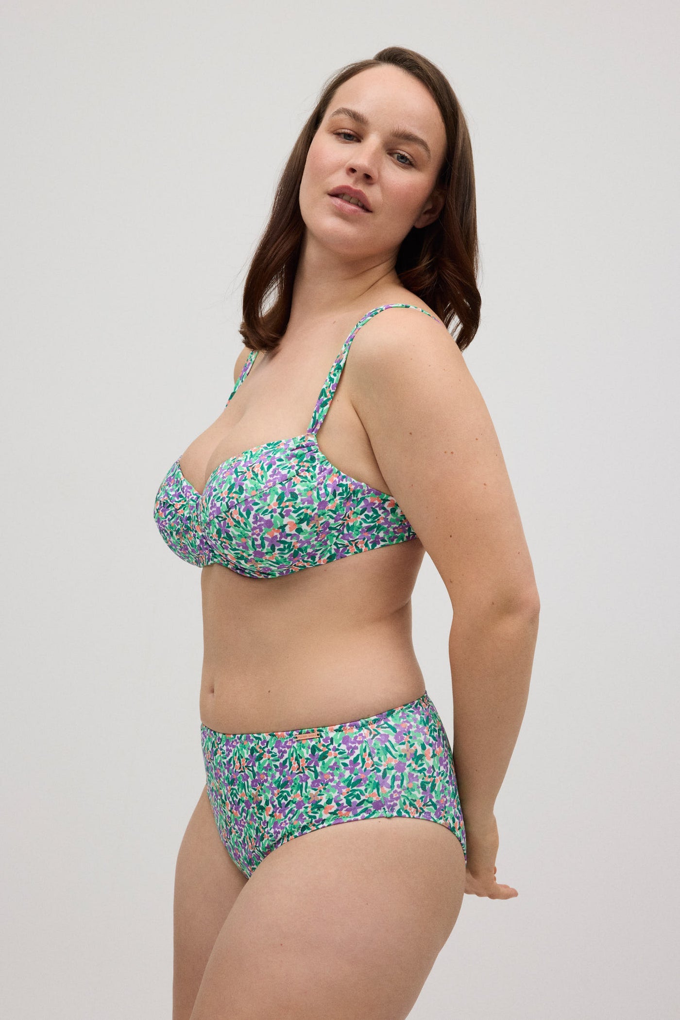 SLIP BIKINI VITA ALTA CONTENITIVO IN MICROPIQUÉ STAMPA FLOREALE YSABEL MORA