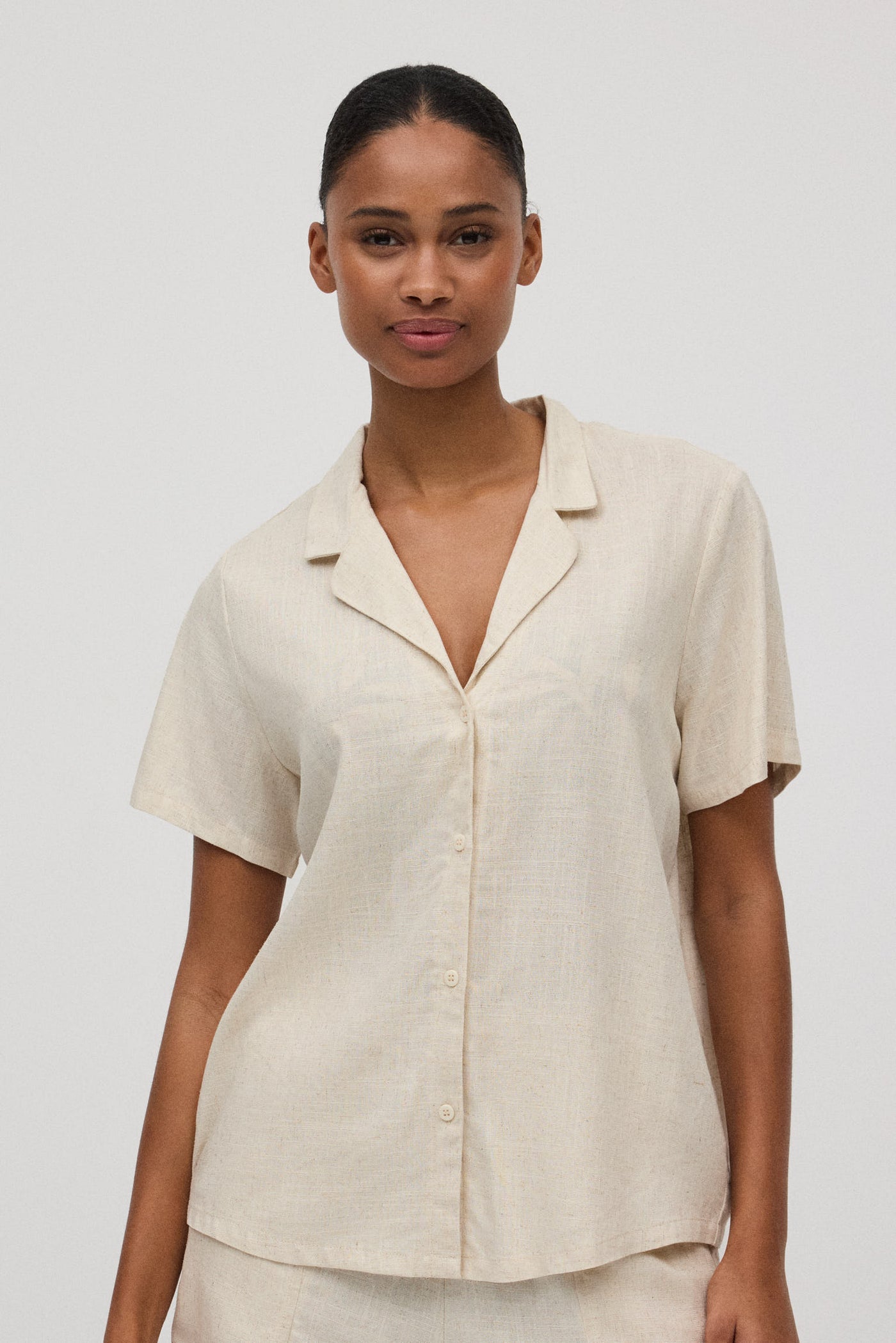 CAMICIA MANICHE CORTE IN MISTO LINO YSABEL MORA