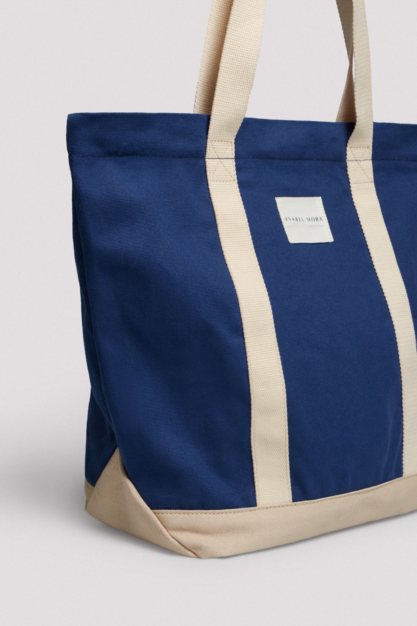 BORSA DA MARE IN TESSUTO BLU NAVY YSABEL MORA