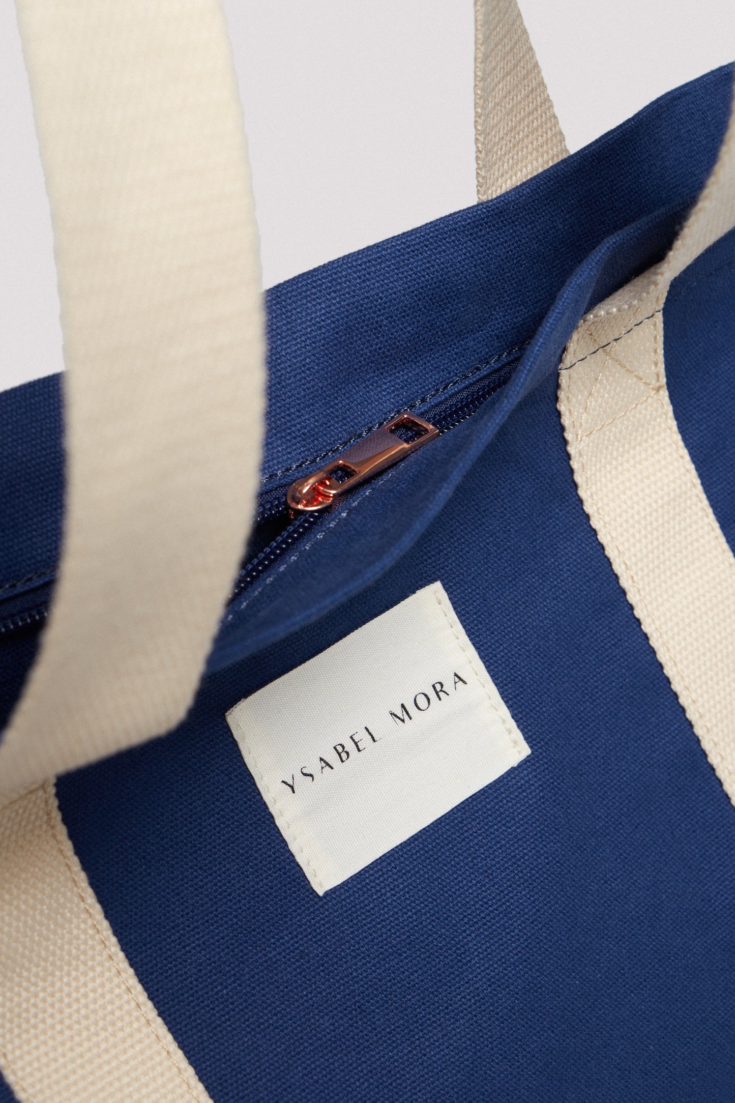 BORSA DA MARE IN TESSUTO BLU NAVY YSABEL MORA