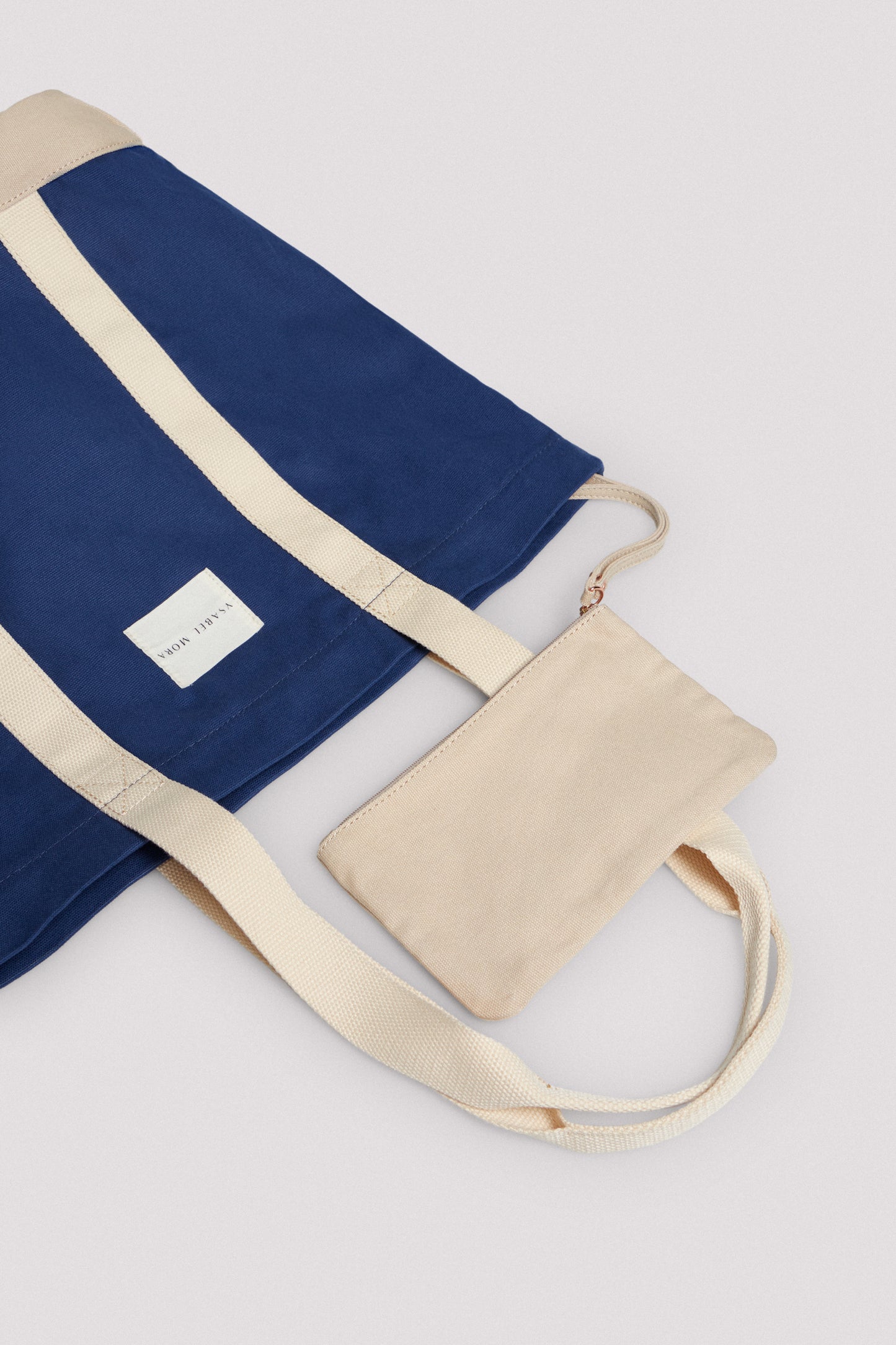 BORSA DA MARE IN TESSUTO BLU NAVY YSABEL MORA