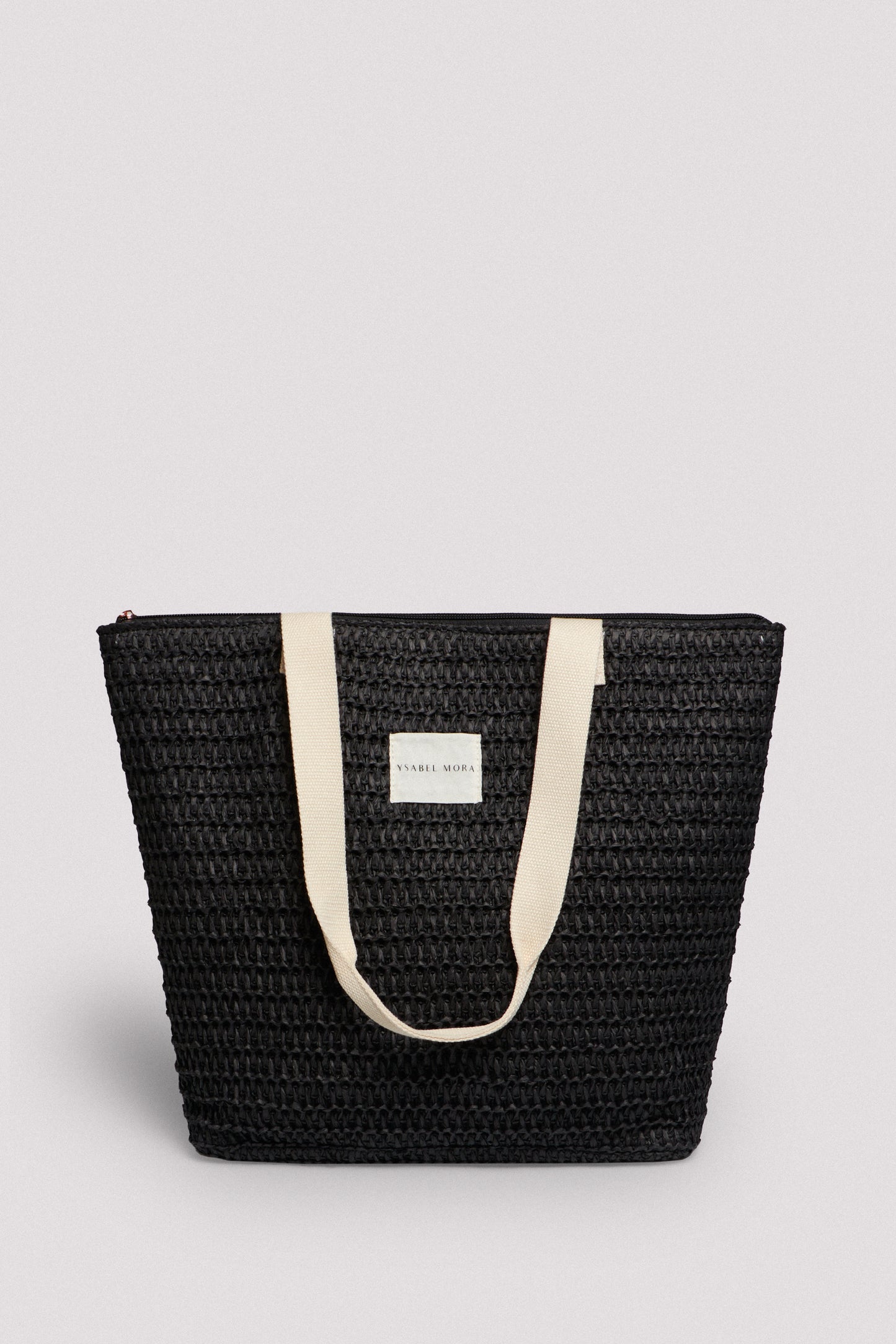 BORSA DA MARE IN RAFIA NERA YSABEL MORA
