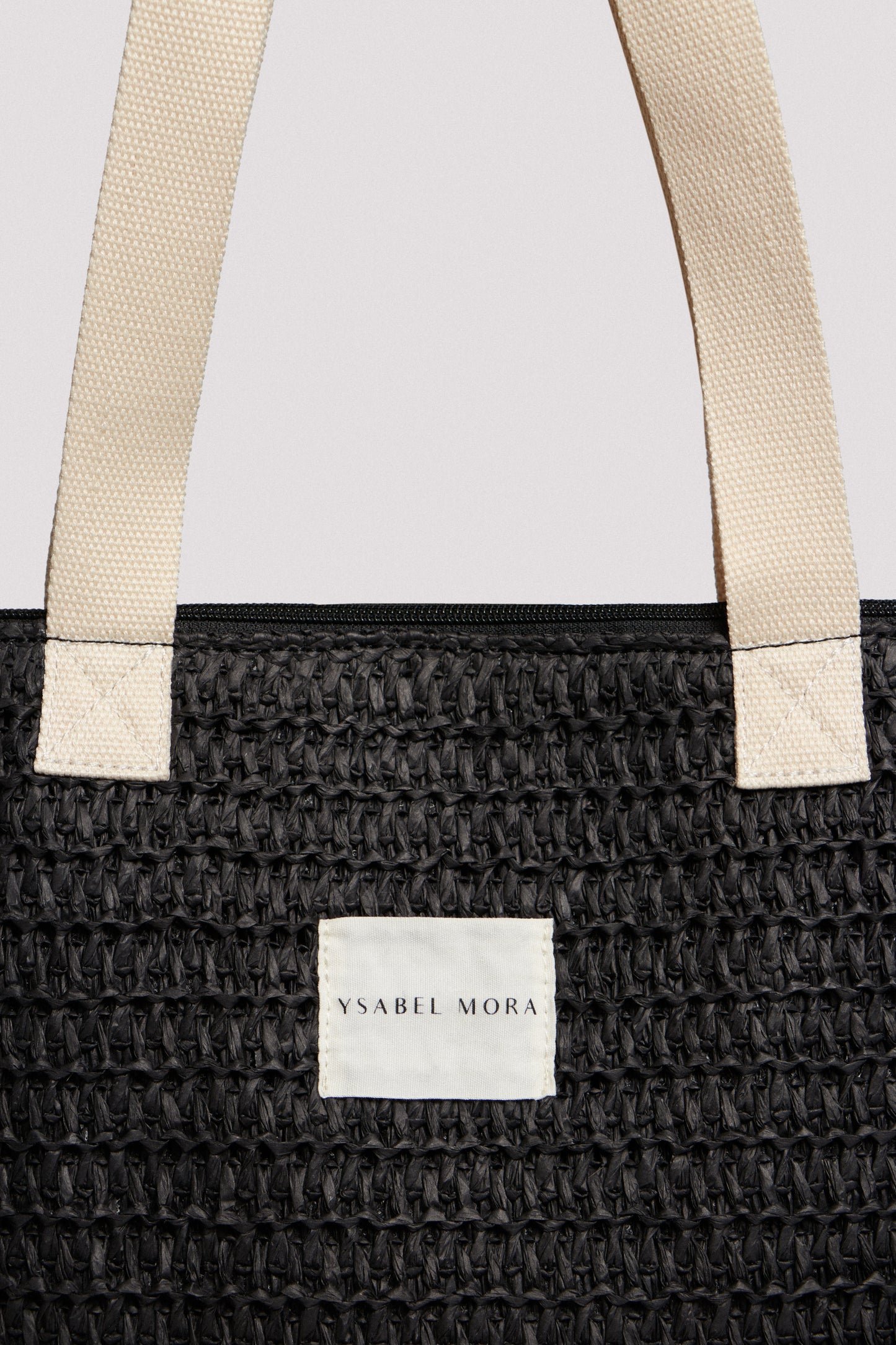 BORSA DA MARE IN RAFIA NERA YSABEL MORA
