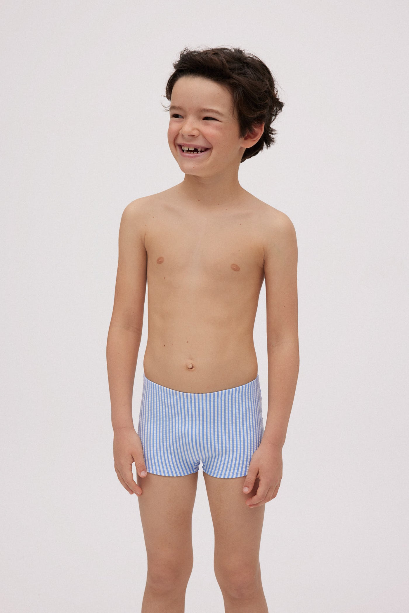 COSTUME BOXER BAMBINO TAGLIO ADERENTE CON STAMPA A RIGHE YSABEL MORA