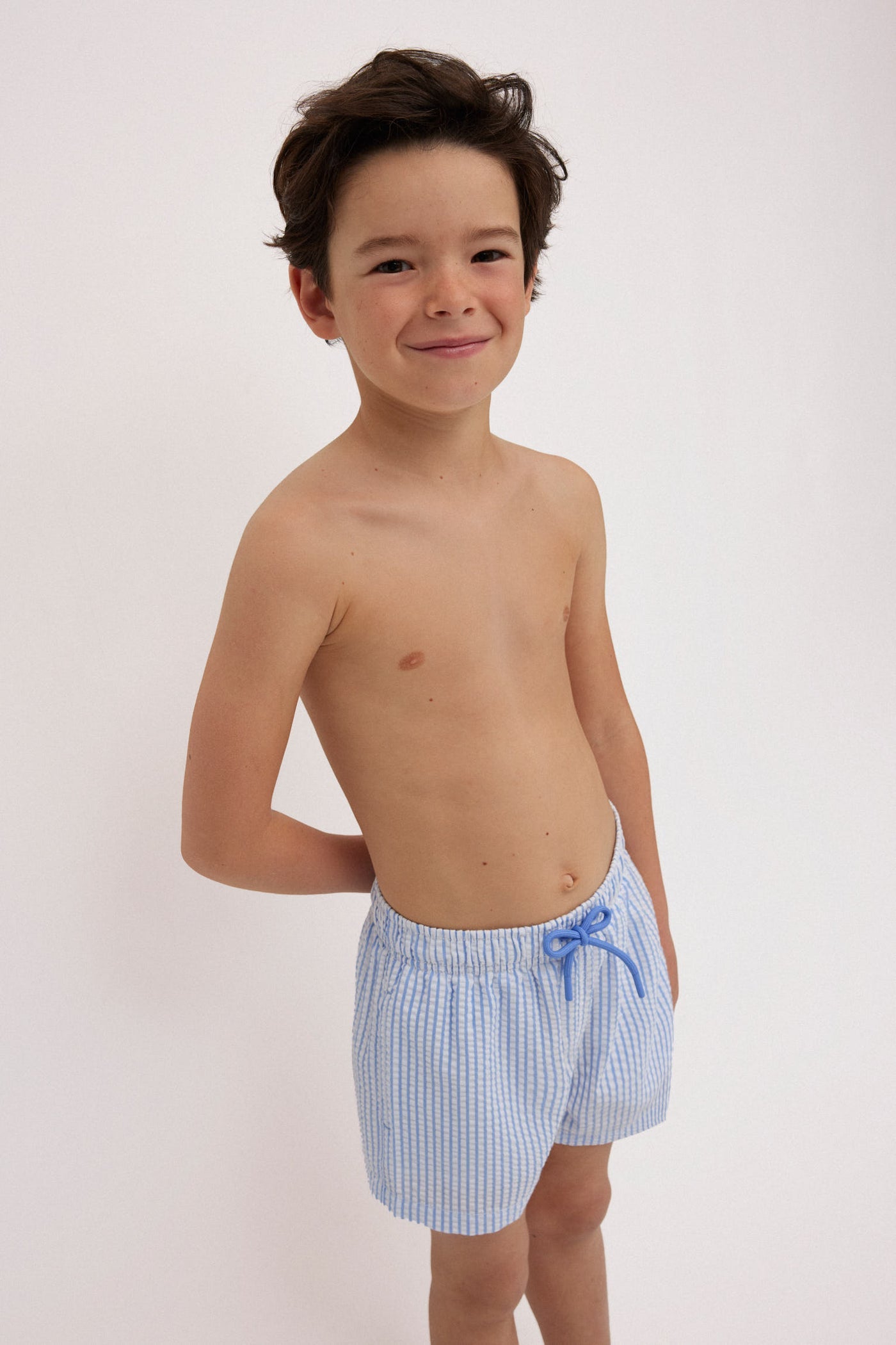 COSTUME BOXER BAMBINO CON STAMPA A RIGHE YSABEL MORA