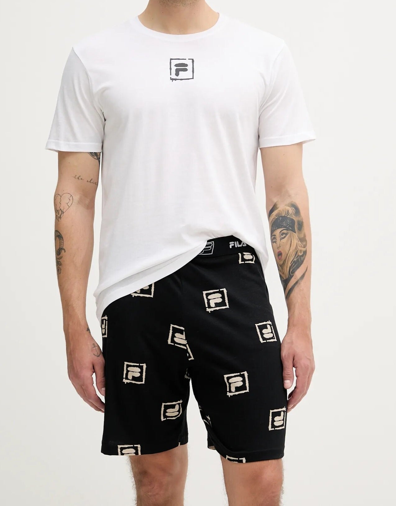 SET T-SHIRT+PANTALONCINO UOMO IN COTONE FILA