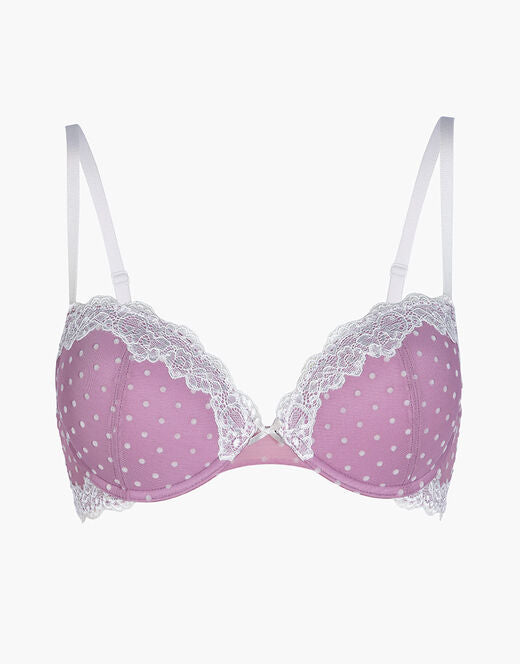 REGGISENO VELVET TULLY PUSH-UP IN PIZZO E TULLE A POIS LOVABLE