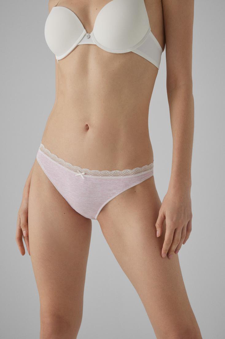 SET DA DUE MINI SLIP IN COTONE NATURALE YSABEL MORA