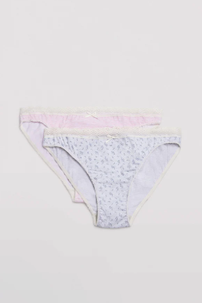 SET DA DUE MINI SLIP IN COTONE NATURALE YSABEL MORA
