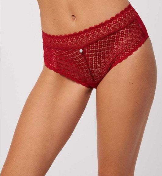 REGGISENO BRALETTE CON FERRETTO + SLIP MIDI IN ROSSO YSABEL MORA