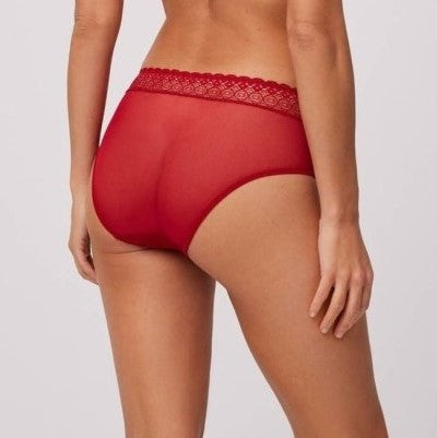 REGGISENO BRALETTE CON FERRETTO + SLIP MIDI IN ROSSO YSABEL MORA