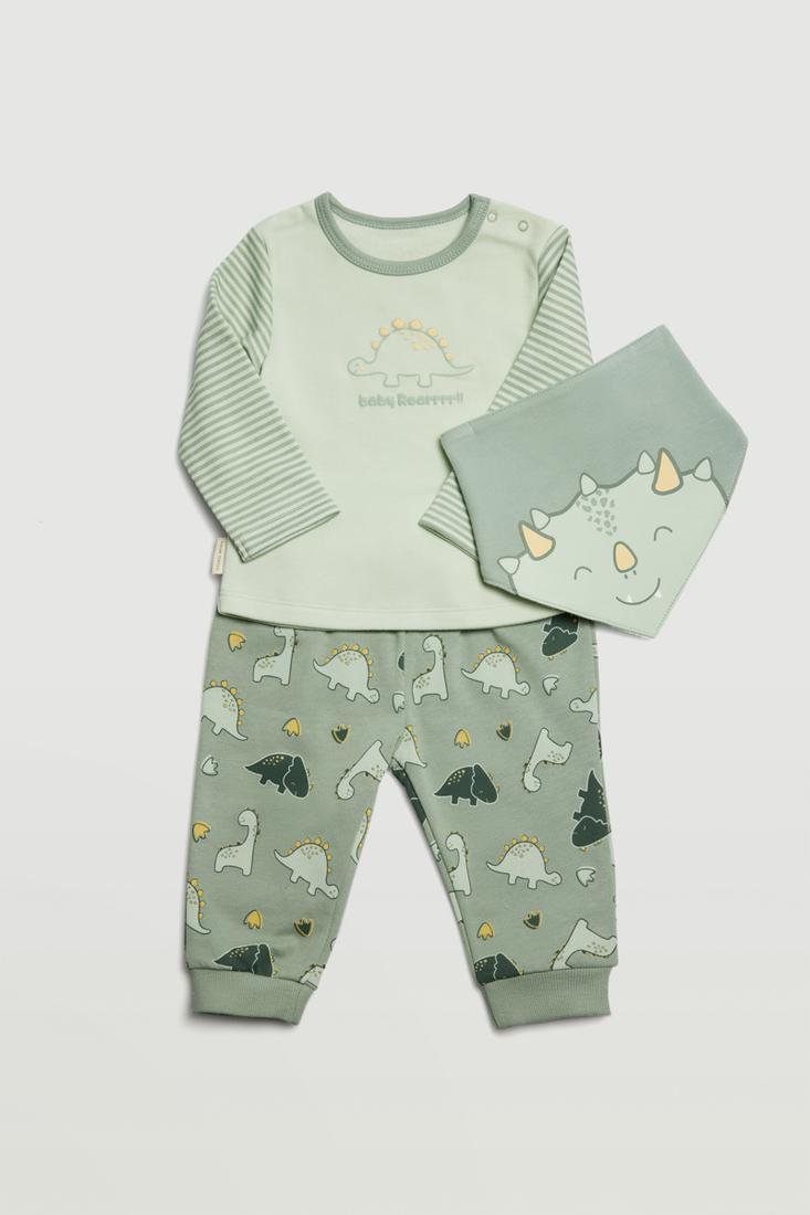 SET DA 3 BIMBO CON STAMPA DINOSAURI YSABEL MORA