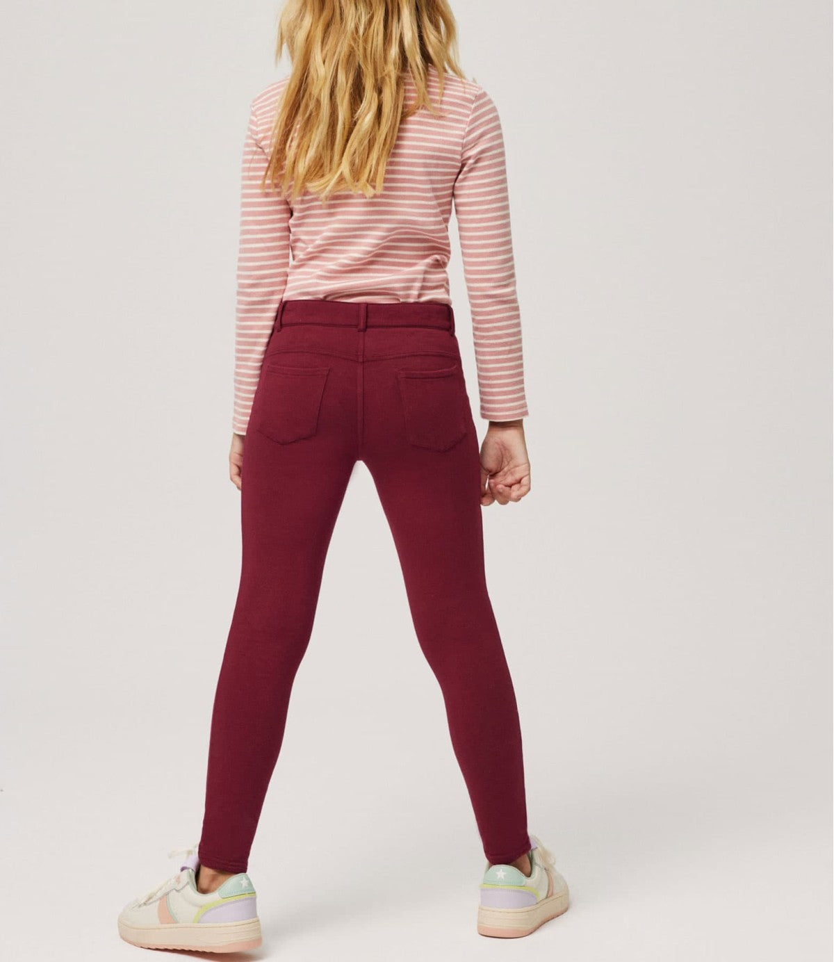 PANTALONE LEGGINGS TERMICO BORDEAUX COTONE BAMBINA YSABEL MORA