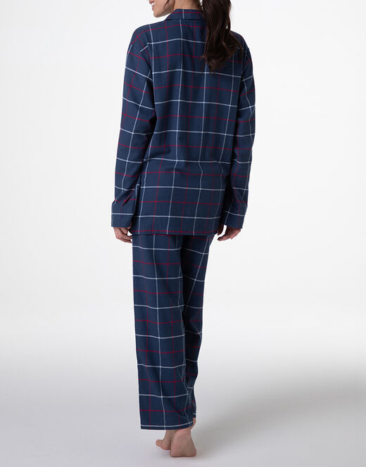 PIGIAMA UNISEX APERTO IN FLANELLA BLU CHECK LOVABLE