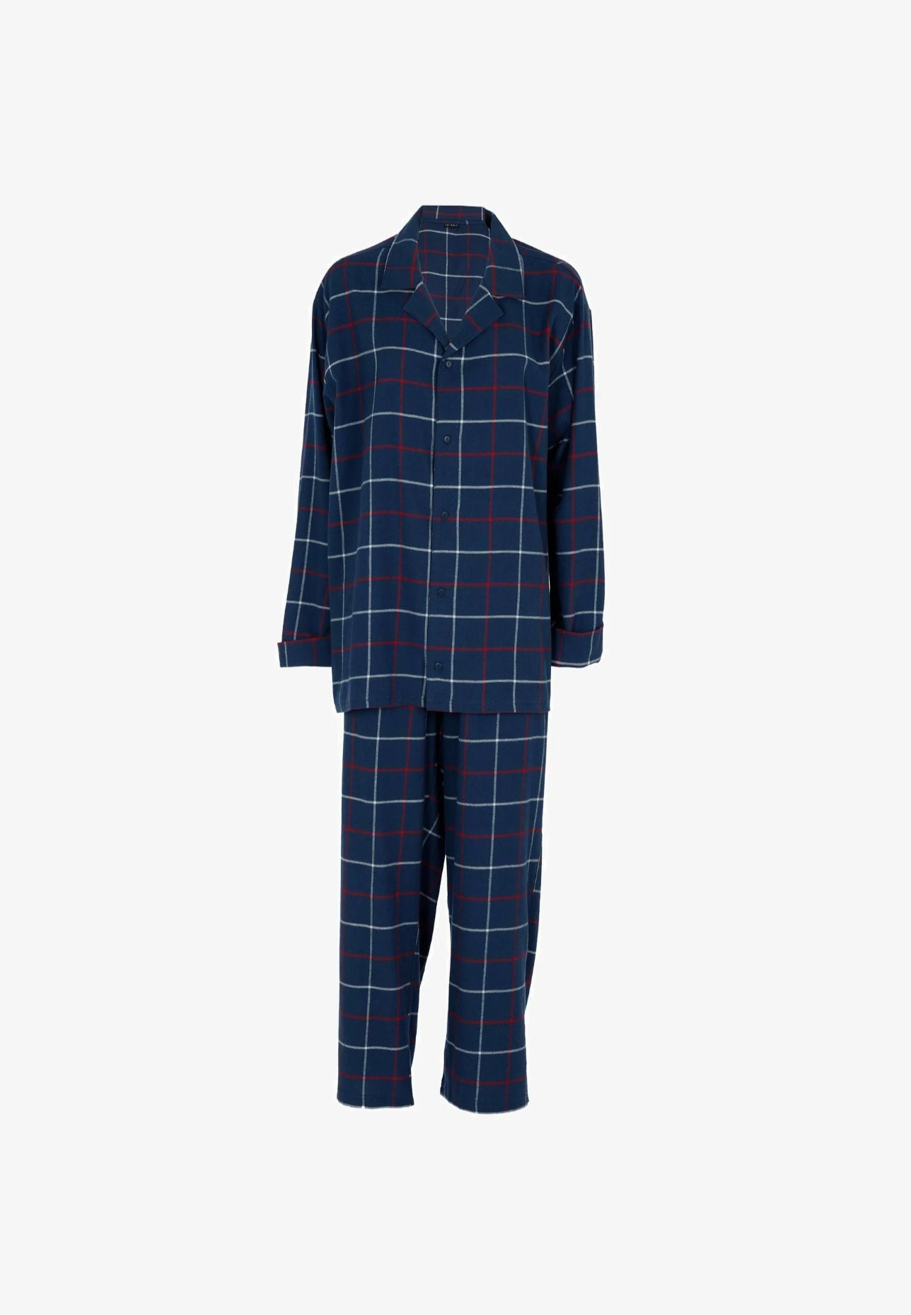 PIGIAMA UNISEX APERTO IN FLANELLA BLU CHECK LOVABLE