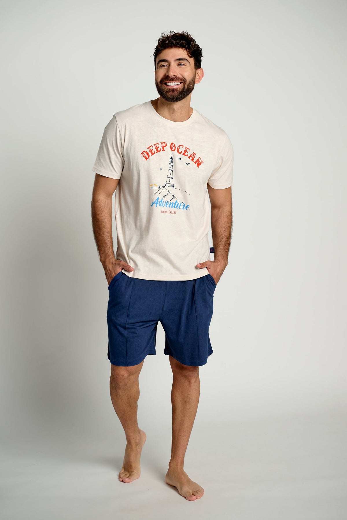PIGIAMA CORTO UOMO STAMPA DEEP OCEAN MUYDEMI