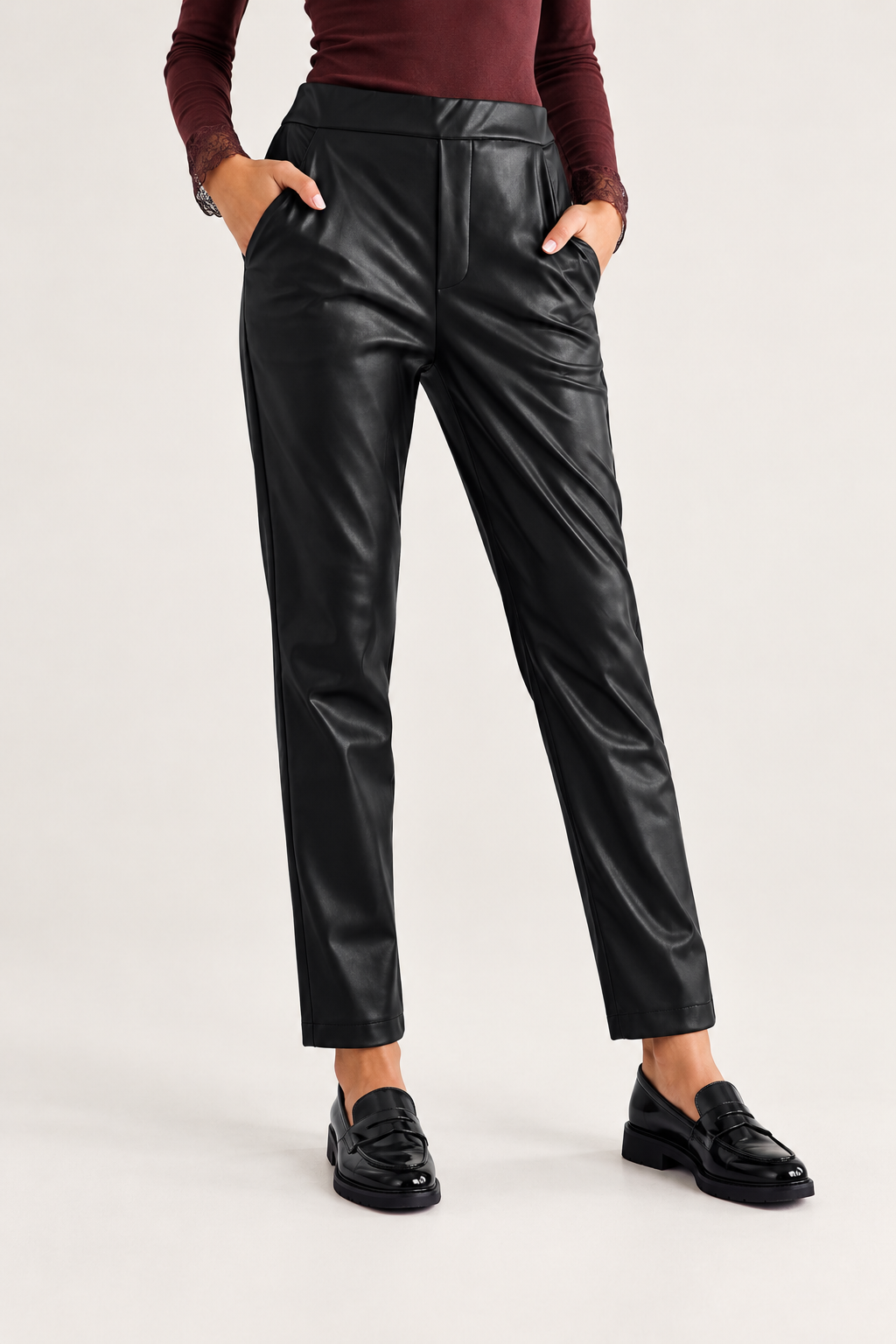 PANTALONE CUIR CHIC PHILIPPE MATIGNON