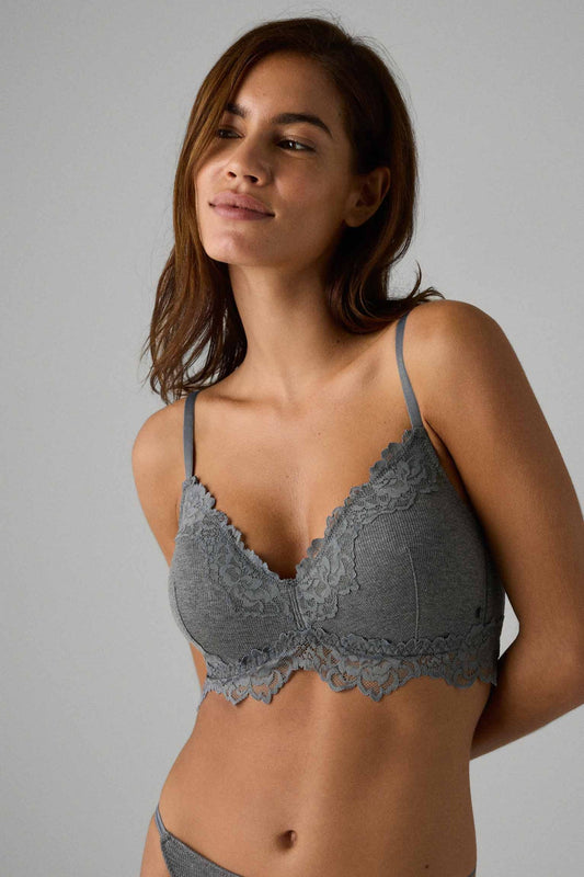 REGGISENO PUSH-UP LEGGERO SENZA FERRETTO GRIGIO SCURO MELANGE YSABEL MORA