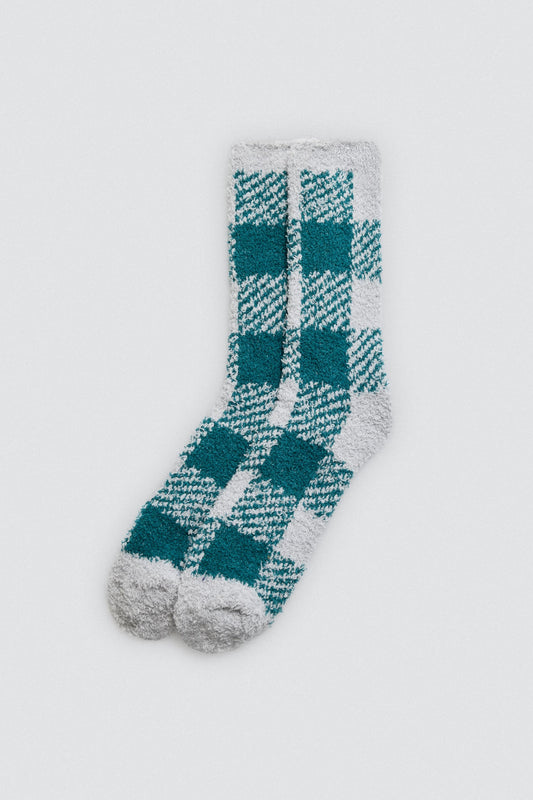 CALZINI IN FLANELLA EXTRA MORBIDI CON STAMPA A QUADRI YSABEL MORA