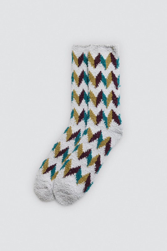 CALZINI IN FLANELLA EXTRA MORBIDI CON STAMPA GEOMETRICA YSABEL MORA