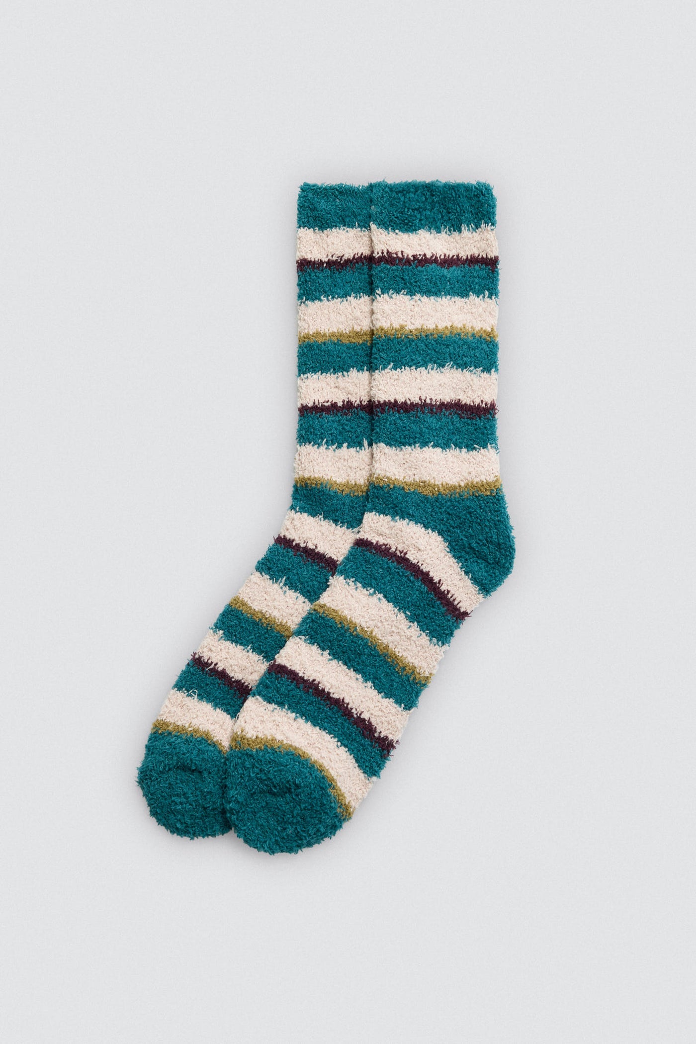 CALZINI IN FLANELLA EXTRA MORBIDI CON STAMPA A RIGHE YSABEL MORA