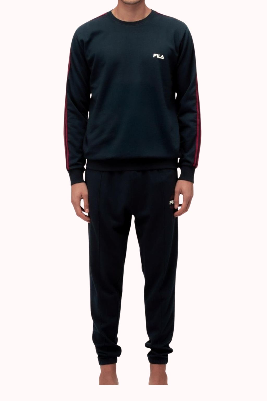 TUTA UOMO CON BANDE LATERALI IN COTONE FELPATO FILA