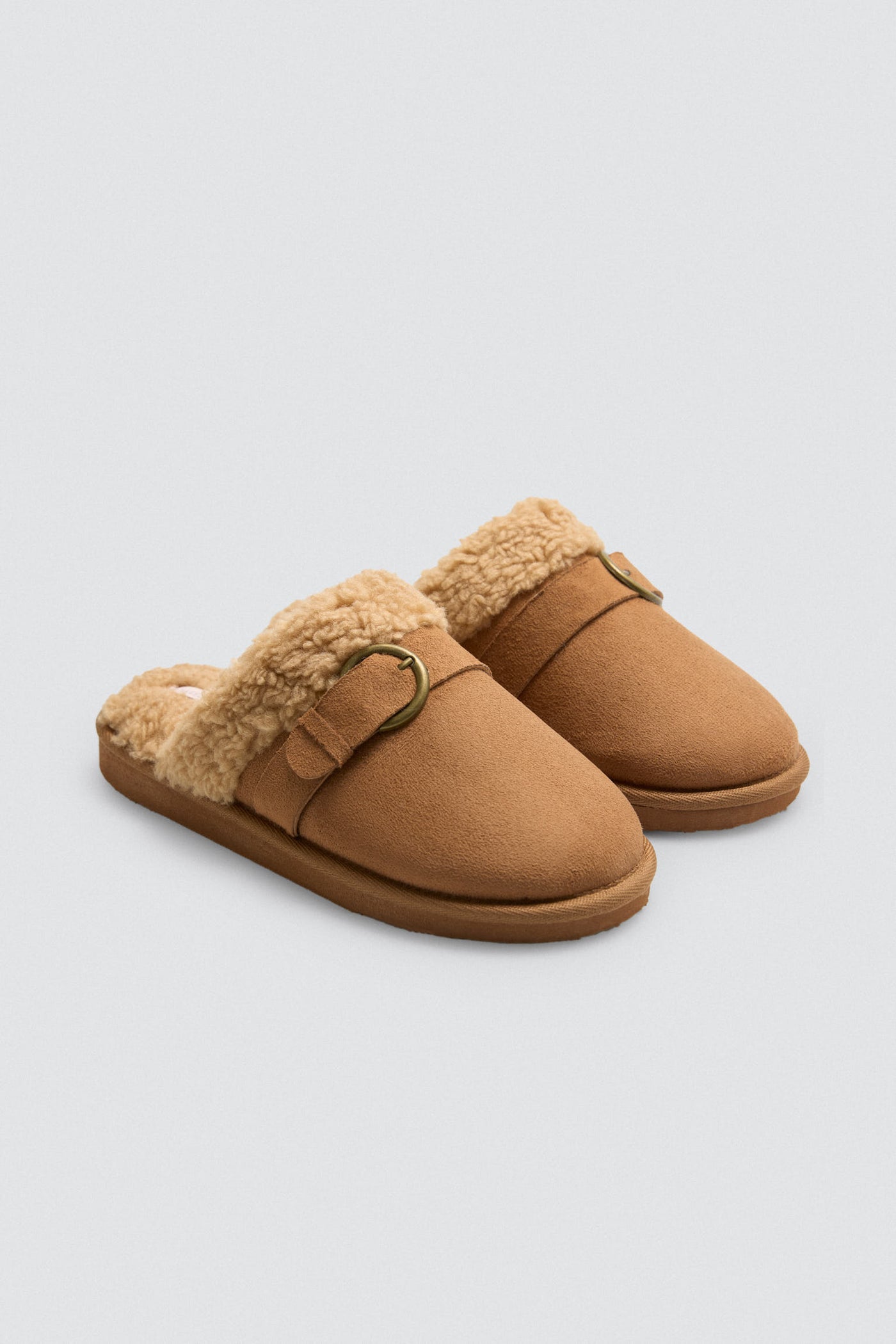 PANTOFOLE EFFETTO SCAMOSCIATO CON INTERNO IN SHEARLING YSABEL MORA