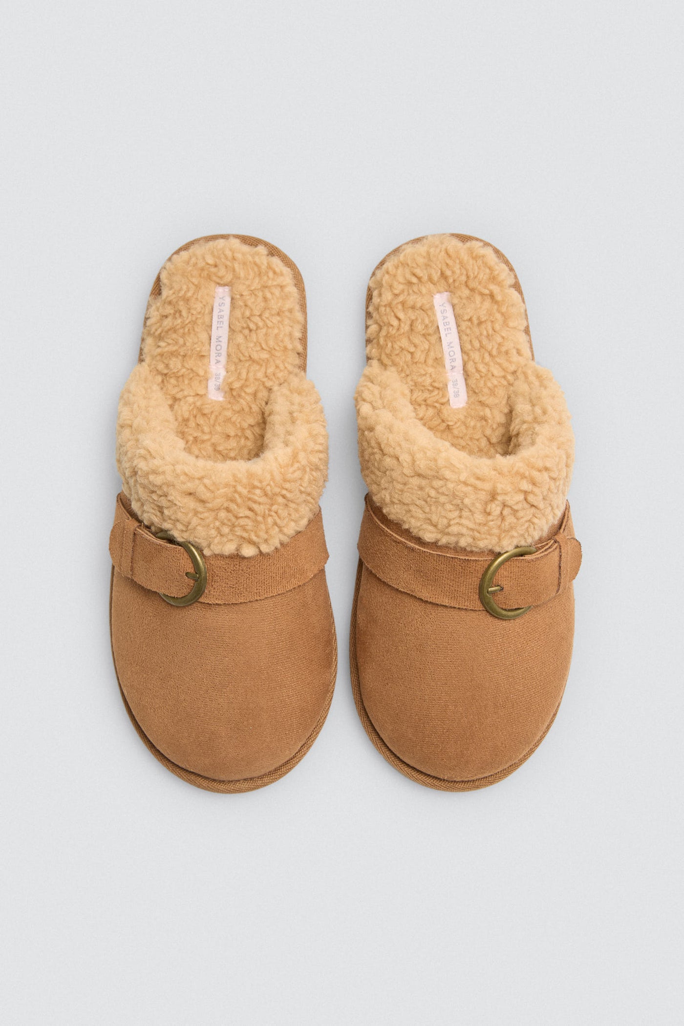 PANTOFOLE EFFETTO SCAMOSCIATO CON INTERNO IN SHEARLING YSABEL MORA