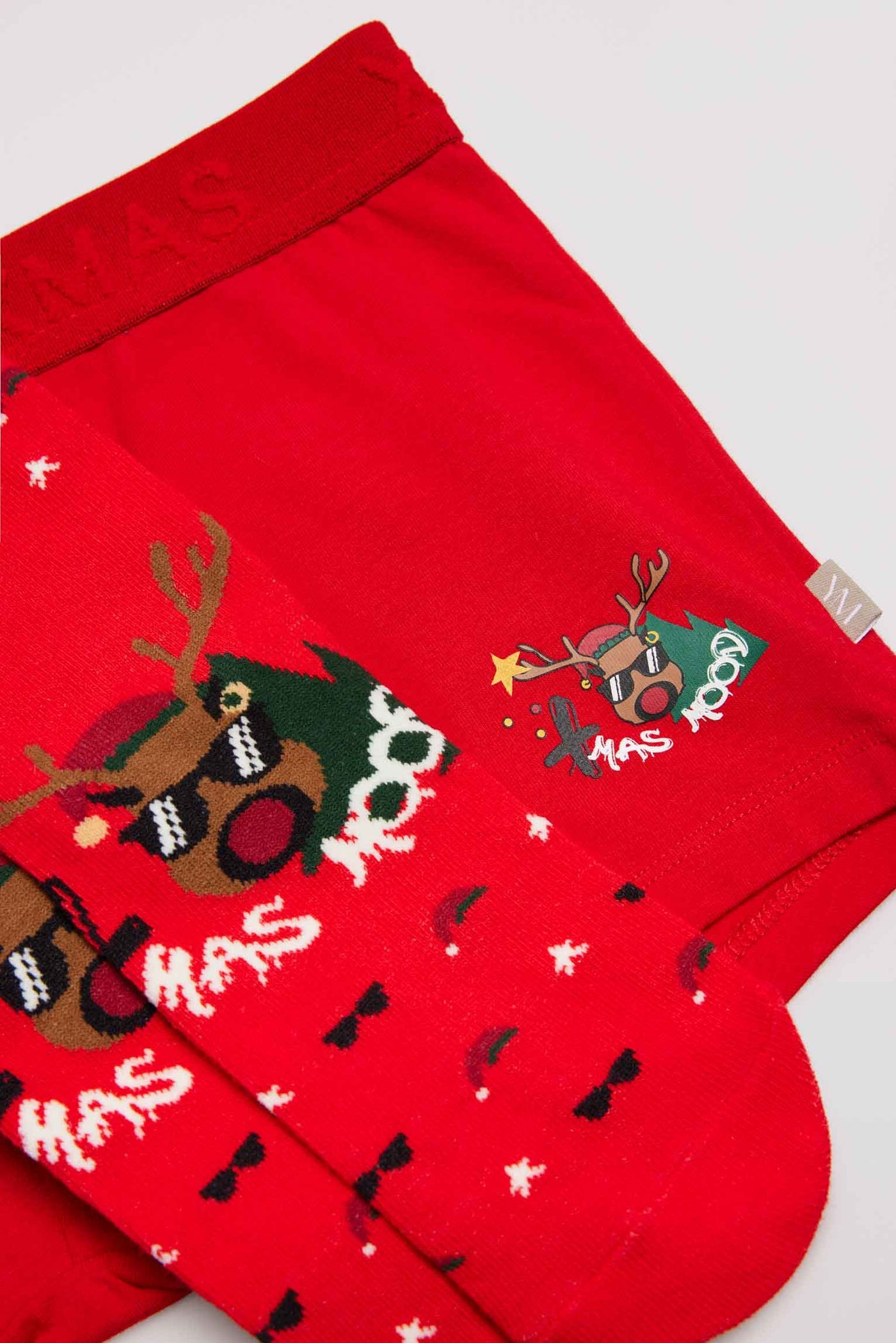 SET BOXER BIMBO + CALZINI IN COTONE NATURALE ROSSO YSABEL MORA