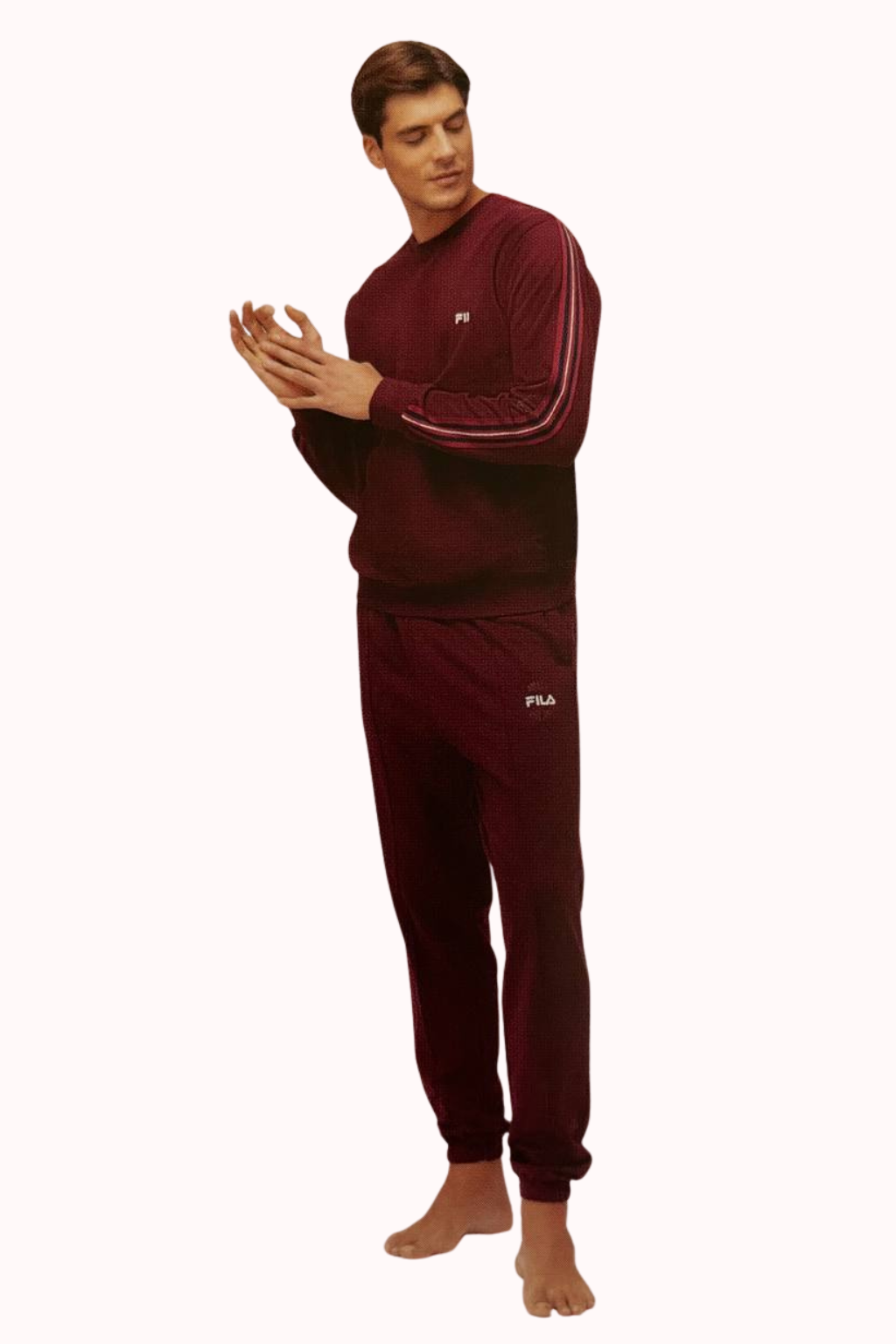 TUTA UOMO CON BANDE LATERALI IN COTONE FELPATO FILA