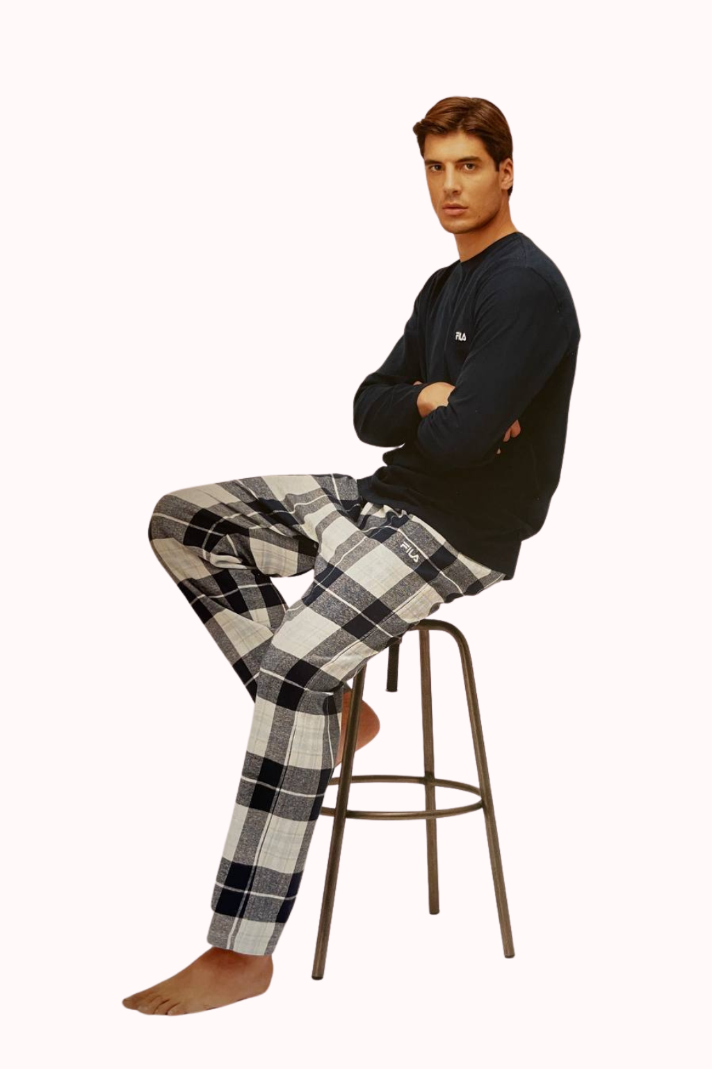 PIGIAMA UOMO A QUADRI IN JERSEY E FLANELLA FILA