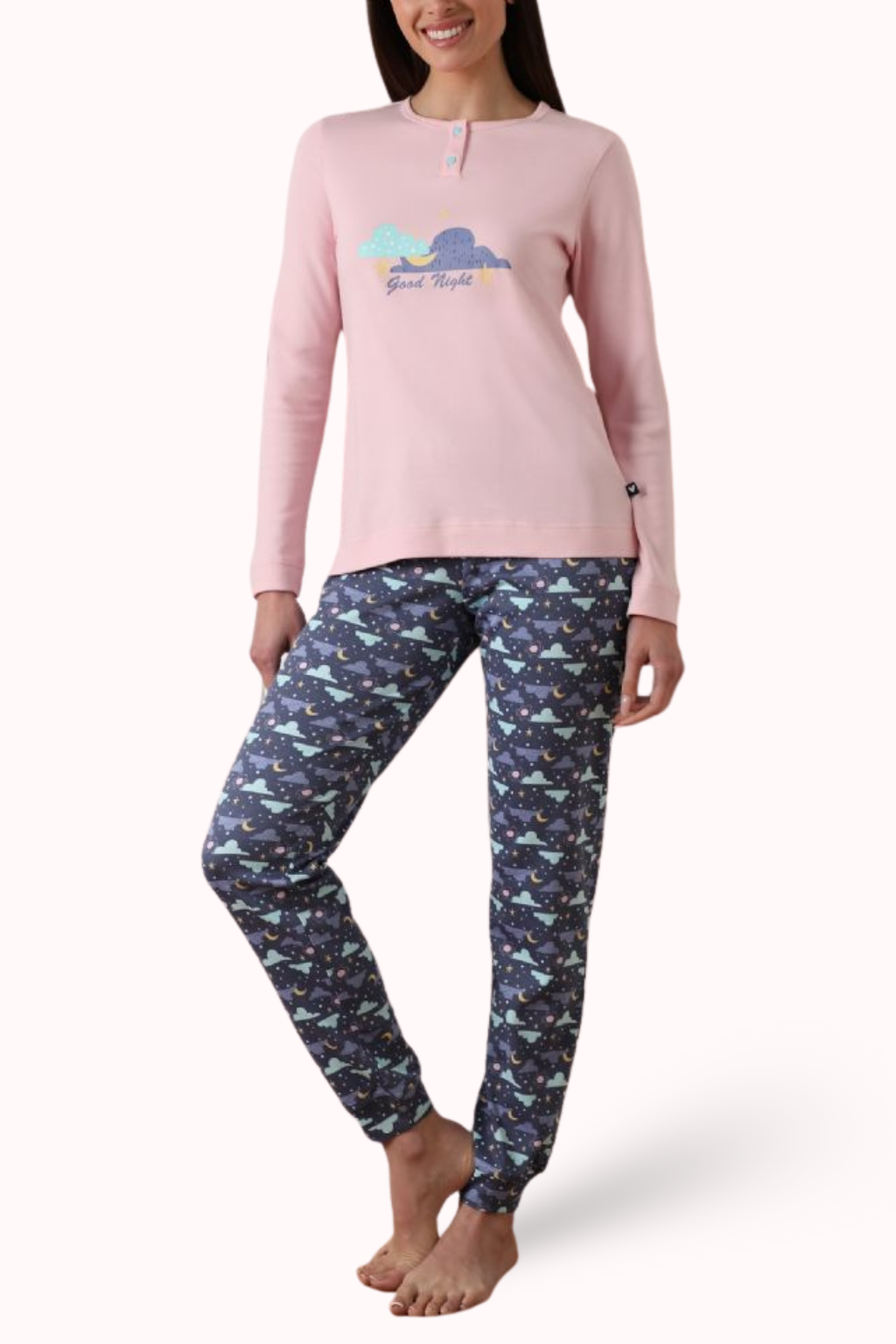 PIGIAMA GIROCOLLO LUNGO IN INTERLOCK DI COTONE LOVABLE