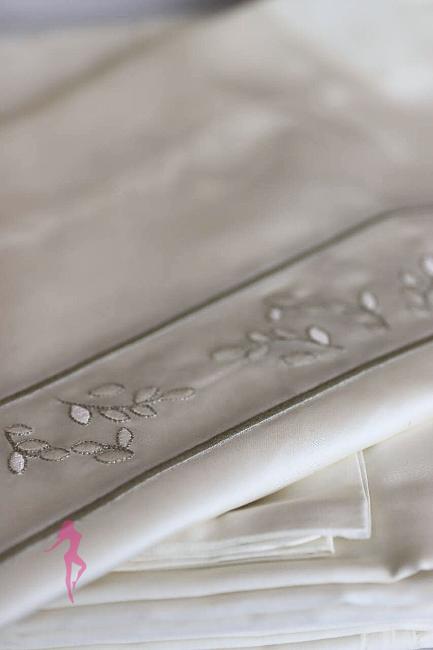 PARURE MATRIMONIALE IRIS ROMA IN RASO DI COTONE BARBACCI FIRENZE