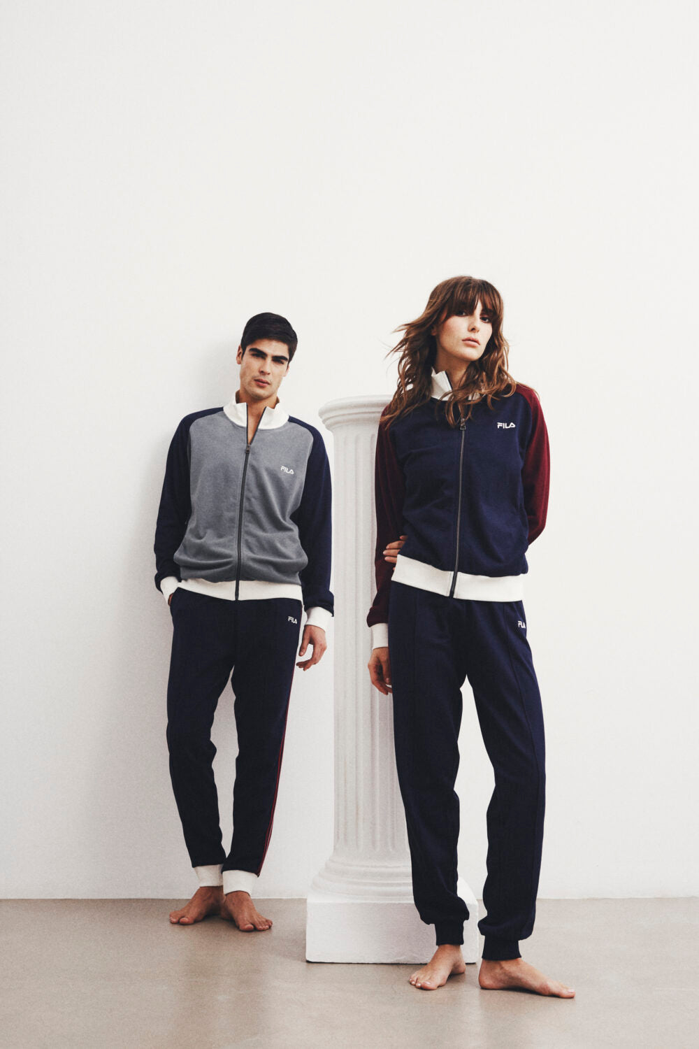 TUTA DONNA BICOLOR IN COTONE FELPATO FILA